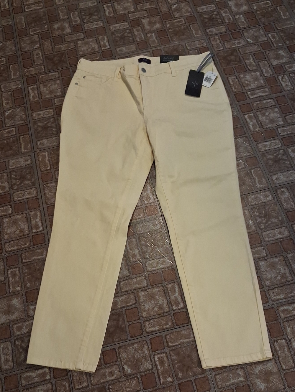 NYDJ Lemon Yellow Ankle Pants Slimming Jeans Size 12